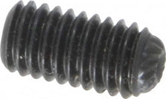 Unbrako - M6, 12mm OAL, Knurled Cup Point Set Screw - Grade 45H Alloy Steel, 3mm Key - Exact Tooling