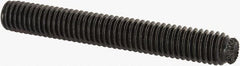 Unbrako - M6, 45mm OAL, Knurled Cup Point Set Screw - Grade 45H Alloy Steel, 3mm Key - Exact Tooling