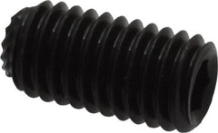 Unbrako - M8, 16mm OAL, Knurled Cup Point Set Screw - Grade 45H Alloy Steel, 4mm Key - Exact Tooling