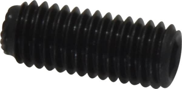 Unbrako - M8, 20mm OAL, Knurled Cup Point Set Screw - Grade 45H Alloy Steel, 4mm Key - Exact Tooling