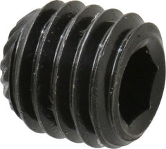 Unbrako - M10, 10mm OAL, Knurled Cup Point Set Screw - Grade 45H Alloy Steel, 5mm Key - Exact Tooling