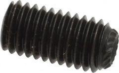 Unbrako - M10, 20mm OAL, Knurled Cup Point Set Screw - Grade 45H Alloy Steel, 5mm Key - Exact Tooling