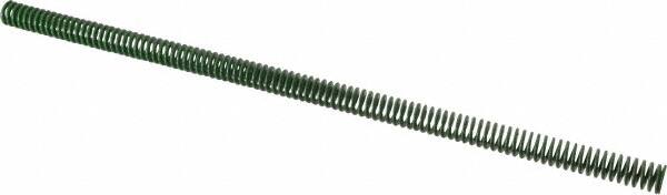 Associated Spring Raymond - 12.5mm Hole Diam, 6.3mm Rod Diam, 12" Free Length, Green Die Spring - 175 N Max Deflection, 125mm Max Deflection, Light Duty, Chromium Alloy Steel - Exact Tooling