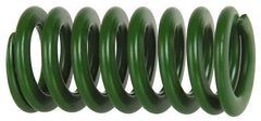 Associated Spring Raymond - 63mm Hole Diam, 38mm Rod Diam, 12" Free Length, Green Die Spring - 4660.3999 N Max Deflection, 122mm Max Deflection, Light Duty, Chromium Alloy Steel - Exact Tooling