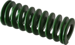 Associated Spring Raymond - 25mm Hole Diam, 12.5mm Rod Diam, 2-1/2" Free Length, Green Die Spring - 880 N Max Deflection, 25mm Max Deflection, Light Duty, Chromium Alloy Steel - Exact Tooling