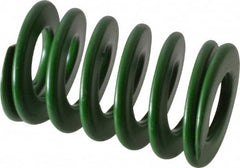 Associated Spring Raymond - 32mm Hole Diam, 16mm Rod Diam, 2" Free Length, Green Die Spring - 1340 N Max Deflection, 20mm Max Deflection, Light Duty, Chromium Alloy Steel - Exact Tooling