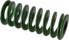 Associated Spring Raymond - 32mm Hole Diam, 16mm Rod Diam, 3" Free Length, Green Die Spring - 1320 N Max Deflection, 30mm Max Deflection, Light Duty, Chromium Alloy Steel - Exact Tooling