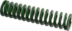 Associated Spring Raymond - 32mm Hole Diam, 16mm Rod Diam, 5" Free Length, Green Die Spring - 1275 N Max Deflection, 51mm Max Deflection, Light Duty, Chromium Alloy Steel - Exact Tooling