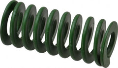 Associated Spring Raymond - 40mm Hole Diam, 20mm Rod Diam, 3-1/2" Free Length, Green Die Spring - 1785 N Max Deflection, 35mm Max Deflection, Light Duty, Chromium Alloy Steel - Exact Tooling