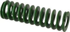 Associated Spring Raymond - 40mm Hole Diam, 20mm Rod Diam, 5" Free Length, Green Die Spring - 1887 N Max Deflection, 51mm Max Deflection, Light Duty, Chromium Alloy Steel - Exact Tooling