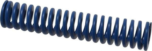 Associated Spring Raymond - 25mm Hole Diam, 12.5mm Rod Diam, 5" Free Length, Blue Die Spring - 1243.2 N Max Deflection, 48mm Max Deflection, Medium Duty, Chromium Alloy Steel - Exact Tooling