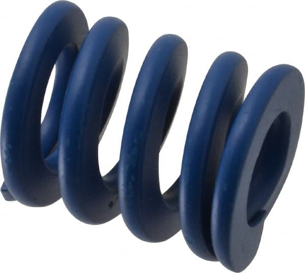 Associated Spring Raymond - 32mm Hole Diam, 16mm Rod Diam, 1-1/2" Free Length, Blue Die Spring - 2590 N Max Deflection, 14mm Max Deflection, Medium Duty, Chromium Alloy Steel - Exact Tooling