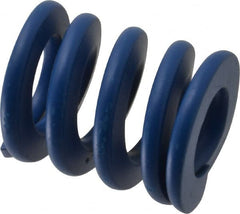 Associated Spring Raymond - 32mm Hole Diam, 16mm Rod Diam, 1-1/2" Free Length, Blue Die Spring - 2590 N Max Deflection, 14mm Max Deflection, Medium Duty, Chromium Alloy Steel - Exact Tooling