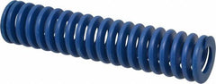 Associated Spring Raymond - 50mm Hole Diam, 25mm Rod Diam, 9" Free Length, Blue Die Spring - 4377.3999 N Max Deflection, 86mm Max Deflection, Medium Duty, Chromium Alloy Steel - Exact Tooling