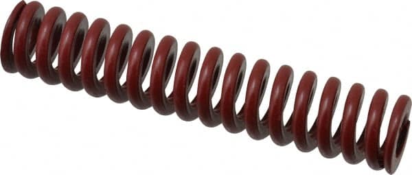 Associated Spring Raymond - 20mm Hole Diam, 10mm Rod Diam, 4" Free Length, Red Die Spring - 1370.2 N Max Deflection, 31mm Max Deflection, Strong Duty, Chromium Alloy Steel - Exact Tooling