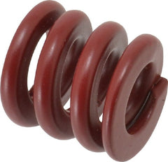 Associated Spring Raymond - 25mm Hole Diam, 12.5mm Rod Diam, 1" Free Length, Red Die Spring - 2812.5 N Max Deflection, 7.5mm Max Deflection, Strong Duty, Chromium Alloy Steel - Exact Tooling