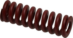 Associated Spring Raymond - 25mm Hole Diam, 12.5mm Rod Diam, 3" Free Length, Red Die Spring - 2277 N Max Deflection, 23mm Max Deflection, Strong Duty, Chromium Alloy Steel - Exact Tooling