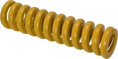 Associated Spring Raymond - 20mm Hole Diam, 10mm Rod Diam, 3" Free Length, Yellow Die Spring - 1552.3 N Max Deflection, 19mm Max Deflection, Extra Strong, Chromium Alloy Steel - Exact Tooling
