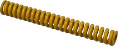 Associated Spring Raymond - 20mm Hole Diam, 10mm Rod Diam, 152mm Free Length, Yellow Die Spring - 1482 N Max Deflection, 38mm Max Deflection, Extra Strong, Chromium Alloy Steel - Exact Tooling