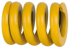 Associated Spring Raymond - 32mm Hole Diam, 16mm Rod Diam, 10" Free Length, Yellow Die Spring - 3891.2 N Max Deflection, 64mm Max Deflection, Extra Strong, Chromium Alloy Steel - Exact Tooling