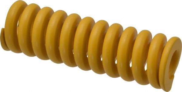 Associated Spring Raymond - 32mm Hole Diam, 16mm Rod Diam, 4" Free Length, Yellow Die Spring - 4030 N Max Deflection, 26mm Max Deflection, Extra Strong, Chromium Alloy Steel - Exact Tooling