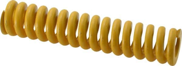 Associated Spring Raymond - 32mm Hole Diam, 16mm Rod Diam, 152mm Free Length, Yellow Die Spring - 3876 N Max Deflection, 38mm Max Deflection, Extra Strong, Chromium Alloy Steel - Exact Tooling