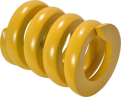 Associated Spring Raymond - 40mm Hole Diam, 20mm Rod Diam, 2-1/2" Free Length, Yellow Die Spring - 8164 N Max Deflection, 13mm Max Deflection, Extra Strong, Chromium Alloy Steel - Exact Tooling