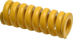 Associated Spring Raymond - 40mm Hole Diam, 20mm Rod Diam, 4-1/2" Free Length, Yellow Die Spring - 7306 N Max Deflection, 26mm Max Deflection, Extra Strong, Chromium Alloy Steel - Exact Tooling