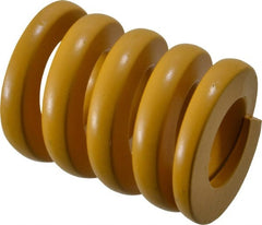 Associated Spring Raymond - 50mm Hole Diam, 25mm Rod Diam, 3" Free Length, Yellow Die Spring - 11344 N Max Deflection, 16mm Max Deflection, Extra Strong, Chromium Alloy Steel - Exact Tooling