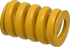 Associated Spring Raymond - 50mm Hole Diam, 25mm Rod Diam, 3-1/2" Free Length, Yellow Die Spring - 10868 N Max Deflection, 19mm Max Deflection, Extra Strong, Chromium Alloy Steel - Exact Tooling