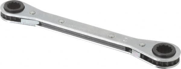 Proto - 11mm x 12mm 12 Point Reversible Ratcheting Box Wrench - Double End, 1-5/8" Head Diam x 1/2" Head Thickness, 6" OAL, Steel, Chrome Finish - Exact Tooling