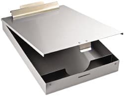 Saunders - 13-3/8 Inch Long x 9 Inch Wide x 1 Inch High, Clip Board - Silver - Exact Tooling