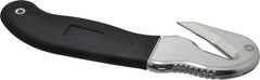 ICT - Fixed Safety Cutter - 1-3/4" Blade, Silver & Black Ergonomic Grip Handle, 2 Blades Included - Exact Tooling