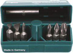 Wiha - 6 Piece, 1/4" Drive Screwdriver Insert Bit Set - #0 to #3 Phillips, 4.5 & 6mm Slotted - Exact Tooling