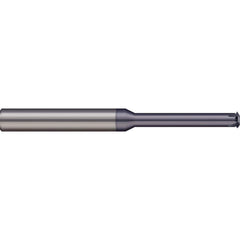 Micro 100 - Single Profile Thread Mills; Maximum Threads Per Inch: 56 ; Minimum Threads Per Inch: 32 ; Thread Type: Internal/External ; Minimum Nominal Diameter (Inch): #8 ; Cutting Diameter (Inch): 0.1200 ; Shank Diameter (Inch): 3/16 - Exact Tooling