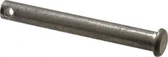 Made in USA - 5/16" Pin Diam, 2-1/2" OAL, Standard Clevis Pin - 9/64" Hole, 2-23/64" Usable Length, Uncoated Stainless Steel - Exact Tooling