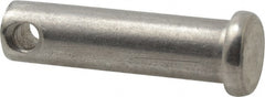 Made in USA - 3/8" Pin Diam, 1-3/8" OAL, Standard Clevis Pin - 5/32" Hole, 1-7/32" Usable Length, Uncoated Stainless Steel - Exact Tooling