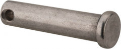Made in USA - 3/8" Pin Diam, 1-5/8" OAL, Standard Clevis Pin - 5/32" Hole, 1-15/32" Usable Length, Uncoated Stainless Steel - Exact Tooling