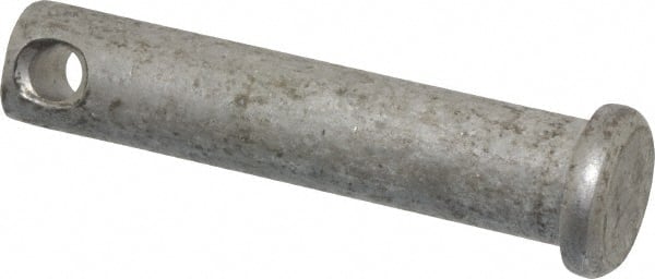 Made in USA - 3/8" Pin Diam, 1-3/4" OAL, Standard Clevis Pin - 5/32" Hole, 1-19/32" Usable Length, Uncoated Stainless Steel - Exact Tooling