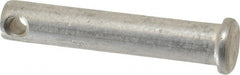 Made in USA - 3/8" Pin Diam, 2" OAL, Standard Clevis Pin - 5/32" Hole, 1-27/32" Usable Length, Uncoated Stainless Steel - Exact Tooling