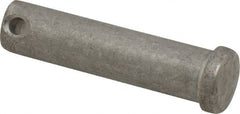 Made in USA - 1/2" Pin Diam, 2" OAL, Standard Clevis Pin - 5/32" Hole, 1-27/32" Usable Length, Uncoated Stainless Steel - Exact Tooling