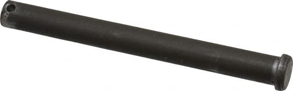 Made in USA - 1/2" Pin Diam, 5" OAL, Standard Clevis Pin - 5/32" Hole, 4-27/32" Usable Length, Uncoated Steel - Exact Tooling