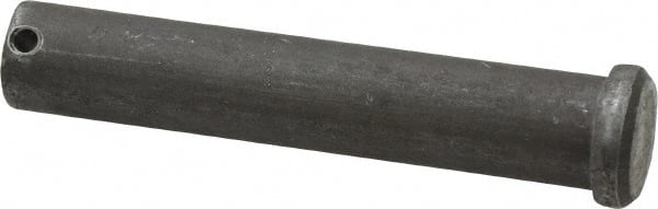 Made in USA - 3/4" Pin Diam, 4" OAL, Standard Clevis Pin - 5/32" Hole, 3-27/32" Usable Length, Uncoated Steel - Exact Tooling