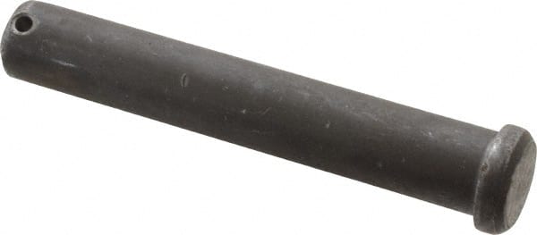 Made in USA - 3/4" Pin Diam, 4-1/2" OAL, Standard Clevis Pin - 5/32" Hole, 4-11/32" Usable Length, Uncoated Steel - Exact Tooling