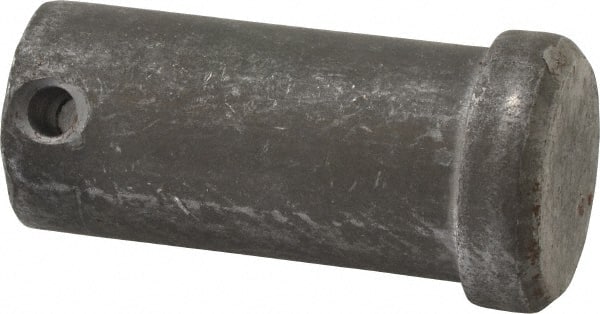 Made in USA - 1" Pin Diam, 2" OAL, Standard Clevis Pin - 13/64" Hole, 1-51/64" Usable Length, Uncoated Steel - Exact Tooling