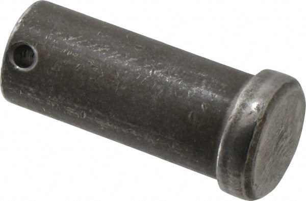 Made in USA - 1" Pin Diam, 2-1/4" OAL, Standard Clevis Pin - 13/64" Hole, 2-3/64" Usable Length, Uncoated Steel - Exact Tooling