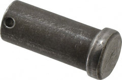 Made in USA - 1" Pin Diam, 2-1/4" OAL, Standard Clevis Pin - 13/64" Hole, 2-3/64" Usable Length, Uncoated Steel - Exact Tooling