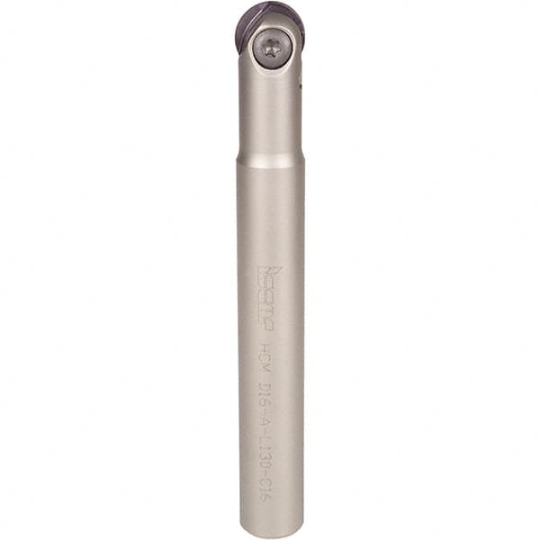 Iscar - 5/8" Cut Diam, 1" Shank Diam, 6.7" OAL, Indexable Ball Nose End Mill - 2.4" Head Length, Straight Shank, HCM D.62 Toolholder, HBF-QF, HBR-QF, HCD-QF, HCR Insert - Exact Tooling