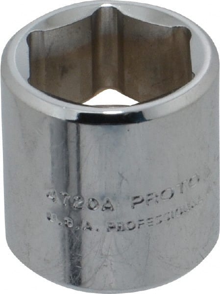 Proto - 5/8", 1/4" Drive, Standard Hand Socket - 6 Points, 7/8" OAL, Alloy Steel, Chrome Finish - Exact Tooling
