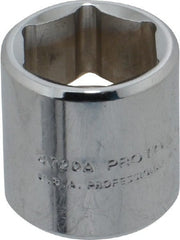 Proto - 5/8", 1/4" Drive, Standard Hand Socket - 6 Points, 7/8" OAL, Alloy Steel, Chrome Finish - Exact Tooling